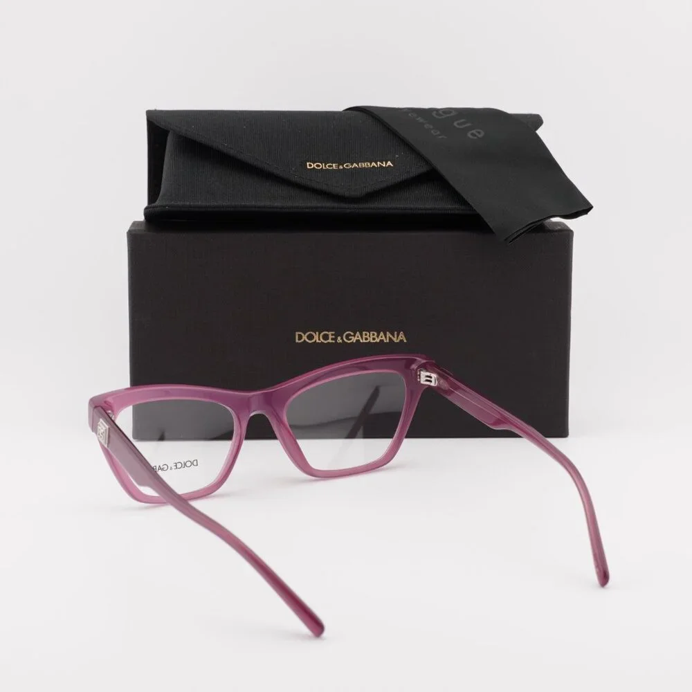 Dolce & Gabbana DG3359 2966 Cat Eye Eyeglasses 53mm - Opal Raspberry